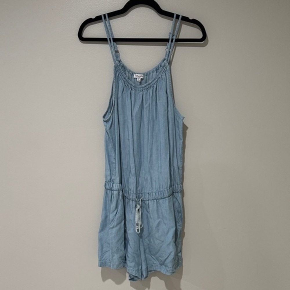 Splendid Light Blue Gathered Romper